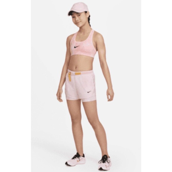 Nike Kids' Dry Tempo Shorts (Big Girl) Size Small PINK FOAM/ BUCK TAN - Picture 3 of 4